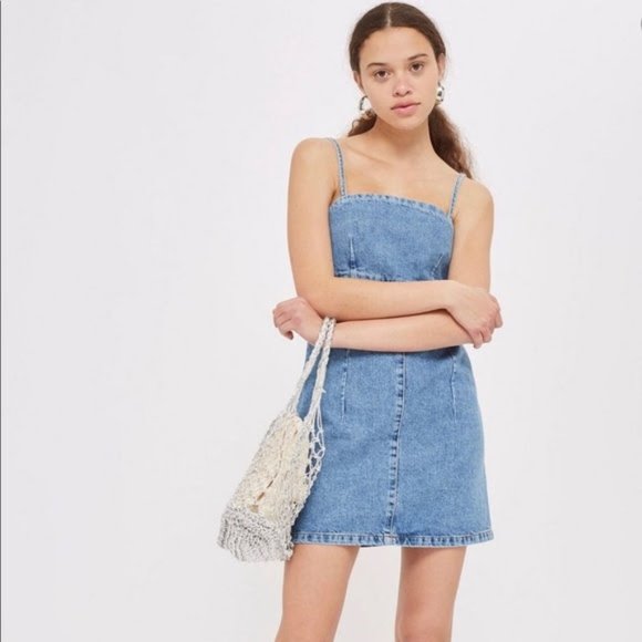 Structured form fitting denim mini Dress - Picture 6 of 6